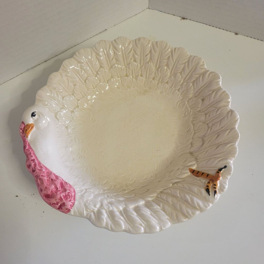 Pottery Barn 8" Ceramic Turkey Shaped Serving Bowl Made In Japan